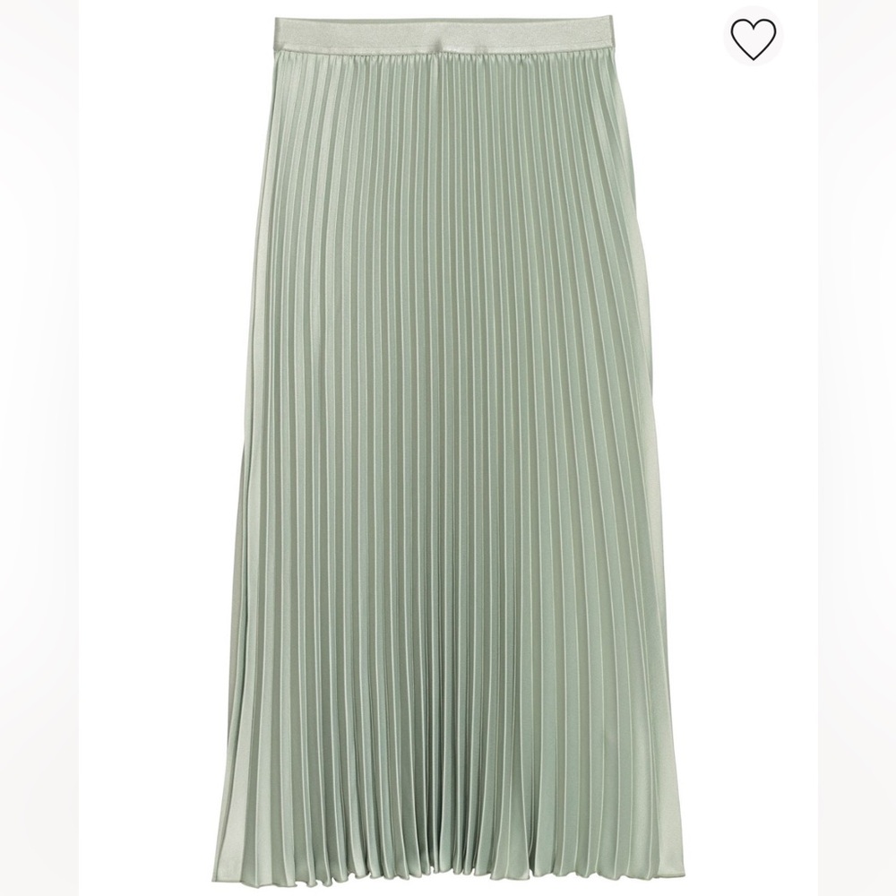 Elegant Mint Pleated Skirt